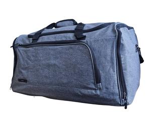 Infinity Leather Extra Large Duffel Weekend Holdall Carry-On Cabin Bag Gym Sports Travel Bag In Grey Grey
