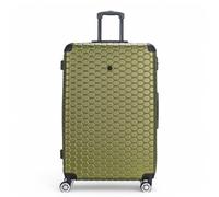 Infinity Leather Extra Large Hard Shell Abs 8 Wheel Luggage Travel Suitcase In Green Green Large