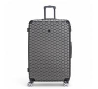 Infinity Leather Extra Large Hard Shell Abs 8 Wheel Luggage Travel Suitcase In Grey Grey Large