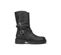 Infinity Leather Faux Leather Mid-Calf Biker Boots - Blowfish Venice-2 In Black Black