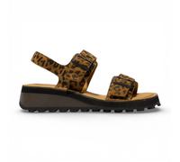 Infinity Leather Fly London Heif558Fly Leather Wedge Buckle Sandals In Tan Tan