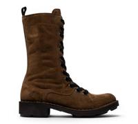 Infinity Leather Fly London Leather Lace-Up Combat Ankle Boots- Nole176 In Brown Brown