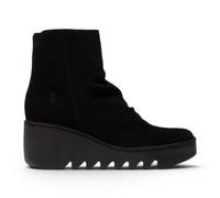 Infinity Leather Fly London Suede Leather Platform Ankle Boots - Baan538 In Black Black