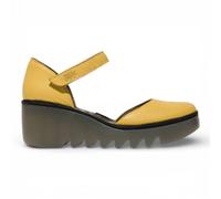 Infinity Leather Fly London Suede Leather Wedge Sandals - Biso305Fly In Yellow Yellow