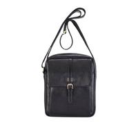 Infinity Leather Genuine Leather Vintage Crossbody Messenger Travel Bag - Ashby In Black Black