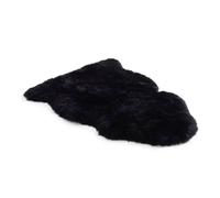 Infinity Leather Genuine Sheepskin Natural Soft Fluffy Real Wool Rug In Black Black 90cm x 60cm
