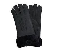 Infinity Leather Womens Black Sheepskin Suede Gloves with Fur Cuff