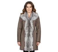Infinity Leather Genuine Toscana Sheep Suede Leather Trench Coat- Celeste In Taupe Taupe 16