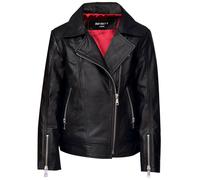 Infinity Leather Girl's 100% Leather Designer Biker Jacket 1 to 13 Years in Black | Size: 3/4 Years