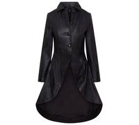 Infinity Leather Gothic Full Length Victorian Leather Coat - Vantaa In Black Black