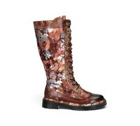 Laura Vita INCASO 50 Women's Boots Wing Cap Floral Pattern Ornaments, brown, 8 UK