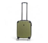 Infinity Leather Green Carry on Suitcase 20-Inch Small Hard Shell ABS Lightweight Durable Trolley Travel Cabin Holiday Luggage Bags (S(55cm 37L))