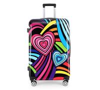 Infinity Luggage Hardside Shell Suitcase Set Print Luggage Lightweight Cabin Travel Bag Hearts Large