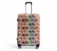Infinity Leather Hard Shell 4 Wheel Suitcase Set Ombre Print Luggage Cabin Travel Bag (Ombre, L(76cm 123L))