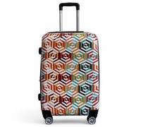 Infinity Leather Hard Shell 4 Wheel Suitcase Set Ombre Print Luggage Cabin Travel Bag (Ombre, M(60cm 89L))