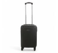Infinity Leather Hard Shell Abs 8 Wheels Underseat Cabin Luggage Suitcase In Black Black XS