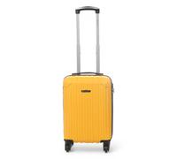 Infinity Leather Hard Shell Abs 8 Wheels Underseat Cabin Luggage Suitcase In Yellow Yellow XS