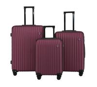 Infinity Leather Hard Shell ABS Suitcase 8 Wheel Travel Case Holiday Bags in Burgundy | Size: Medium Infinity Leather Burgundy Medium