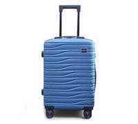 Infinity Leather Hard Shell Blue Cabin 56 x 36 x 23 cm Secure Luggage Suitcase Suitable for Easyjet, Ryanair