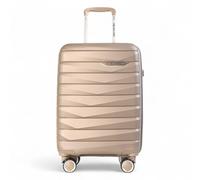 Infinity Leather Hard Shell Cabin 36 X 22.5 X 56 Cm Pp Luggage Suitcase Suitable For Easyjet, Ryanair In Beige Beige Cabin