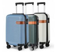 Infinity Leather Hard Shell Cabin 36 X 22 X 56 Cm Abs Suitcase Suitable For Easyjet, Ryanair, Wizzair In Cream Cream One Size