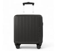 Infinity Leather Hard Shell Cabin 44 x 22 x 38 cm TSA Secure Luggage Suitcase Suitable for Easyjet, Ryanair in Black Infinity Leather Black Cabin