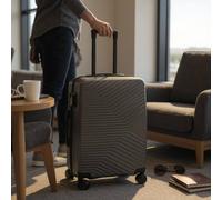 Infinity Leather Hard Shell Cabin 48 X 37 X 20 Cm Luggage Suitcase Suitable For Easyjet, Ryanair In Dark Grey Dark Grey Cabin