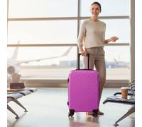 Infinity Leather Hard Shell Cabin 48 X 37 X 20 Cm Secure Luggage Suitcase - Belgium In Pink Pink