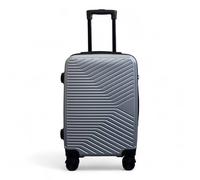 Infinity Leather Hard Shell Cabin 48 X 37 X 20 Cm Secure Luggage Suitcase Suitable For Easyjet, Ryanair In Silver Silver Cabin