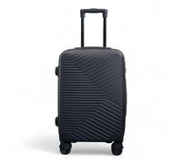 Infinity Leather Hard Shell Cabin 48 X 37 X 20 Cm Secure Luggage Suitcase Suitable For Easyjet, Ryanair In Black Black Cabin