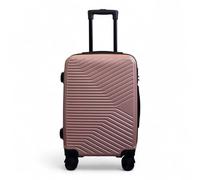 Infinity Leather Hard Shell Cabin 48 X 37 X 20 Cm Secure Luggage Suitcase Suitable For Easyjet, Ryanair In Rose Gold Rose Gold Cabin