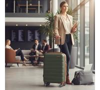 Infinity Leather Hard Shell Cabin 55 X 36 X 20 Cm Abs Suitcase Luggage - Rio In Green Green Cabin