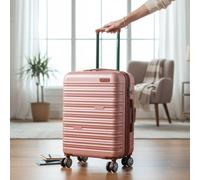 Infinity Leather Hard Shell Cabin 55 X 36 X 20 Cm Abs Suitcase Luggage - Rio In Rose Gold Rose Gold Cabin