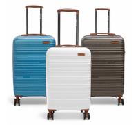 Infinity Leather Hard Shell Cabin 55 X 36 X 20 Cm Abs Suitcase Luggage Suitable For Easyjet, Ryanair In Brown Brown One Size