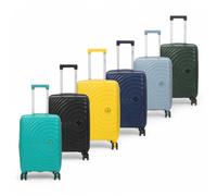 Infinity Leather Hard Shell Cabin 55 X 37 X 22 Cm Pp Suitcase Luggage Suitable For Easyjet, Ryanair In Green Green