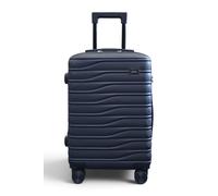 Infinity Leather Hard Shell Cabin 56 X 36 X 23 Cm Secure Luggage Suitcase - Voyage In Black Black