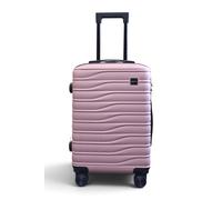 Infinity Leather Hard Shell Cabin 56 X 36 X 23 Cm Secure Luggage Suitcase - Voyage In Pink Pink