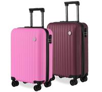Infinity Leather Hard Shell Cabin Suitcase 36 X 22 X 56 Cm Luggage Suitable For Easyjet, Ryanair, Wizzair In Burgundy Burgundy