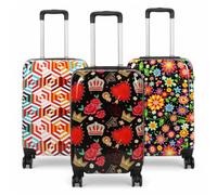 Infinity Leather Hard Shell Printed Cabin 55 X 36 X 20 Cm Pp Suitcase Luggage Suitable For Easyjet, Ryanair
