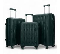 Infinity Leather Hard Shell Strong Suitcase 8 Wheel Cabin TSA Luggage Case Holiday Travel in Green | Size: Small Infinity Leather Green Small