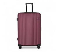 Infinity Leather Hard Shell Suitcase Carry On Hand Cabin Luggage with 4 Spinner Wheels Lightweight Durable (Burgundy, L(75cm 90L))