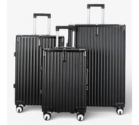 Infinity Leather Hardshell 8 Wheel Abs Luggage Trolley Hard Shell Suitcase - Rimowa In Black Black Large