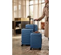 Infinity Leather Hardshell 8 Wheel Luggage Case Bag Suitcase Set - Vespera In Blue Blue