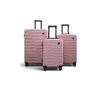 Infinity Leather Hardshell 8 Wheel Luggage Case Bag Suitcase Set - Voyage in Pink Infinity Leather Pink