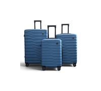 Infinity Leather Hardshell 8 Wheel Luggage Case Bag Suitcase - Voyage in Blue | Size: Large Infinity Leather Blue Large