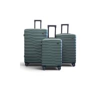 Infinity Leather Hardshell 8 Wheel Luggage Case Bag Suitcase - Voyage In Green Green