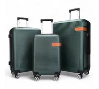 Infinity Leather Hardshell Cabin Suitcase Set Robust Abs Lightweight Luggage Holiday Bag In Green Green