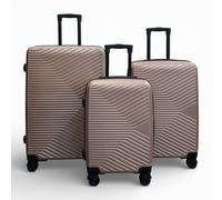 Infinity Leather Hardshell Suitcase Robust 8 Wheel Cabin Luggage Case - Austria In Gold Gold