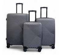 Infinity Leather Hardshell Suitcase Robust 8 Wheel Luggage Cabin Case Bag in Dark Grey | Size: Large Infinity Leather Dark Grey Large