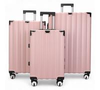 Infinity Leather Hardshell Suitcase Robust 8 Wheel Luggage Cabin Case Bag in Pink | Size: Small Infinity Leather Pink Small